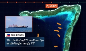 Gần 300 tàu dân quân biển Trung Quốc lại tới Đá Ba Đầu